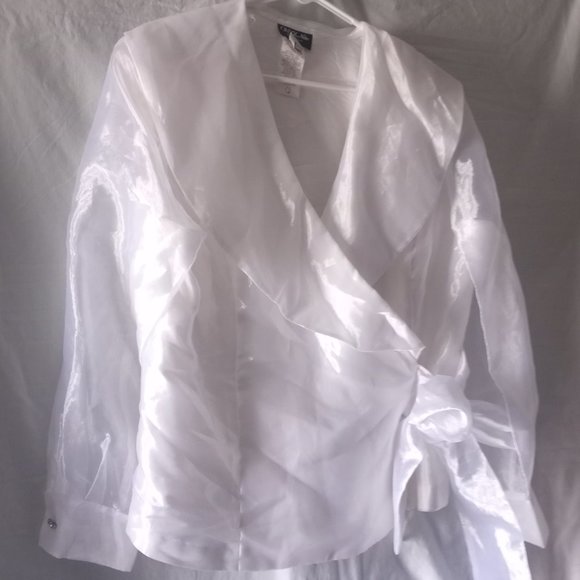 Women's XL Onyx Nite Vintage Glossy Front Wrap Shirt - Picture 16 of 17